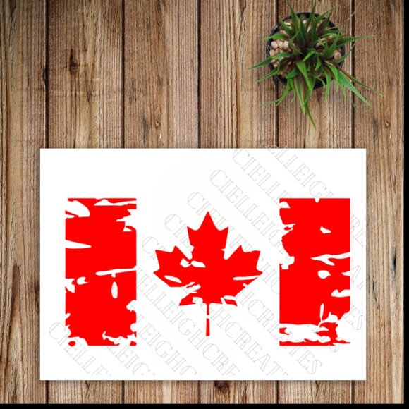 🌞2 for $20🌞 Distressed Canada Flag decal / sticker - Canadian Flag - Picture 1 of 6